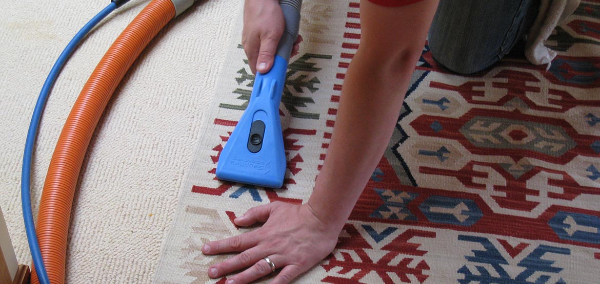 Hand-cleaning an Area Rug